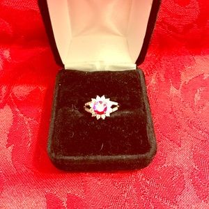 Faux diamond and ruby ring